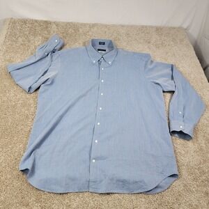 Peter Millar Men Collection Perfect Pinpoint Button Down Light Blue Sz XXL